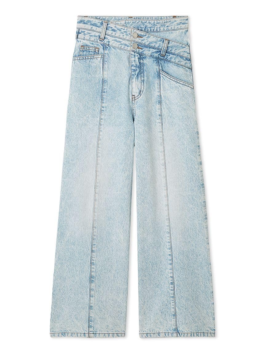 KANAYA様 ダブルウエストデニムパンツ Mサイズ FREAK'S STORE ジーンズ ワイドシルエット ダメージ加工